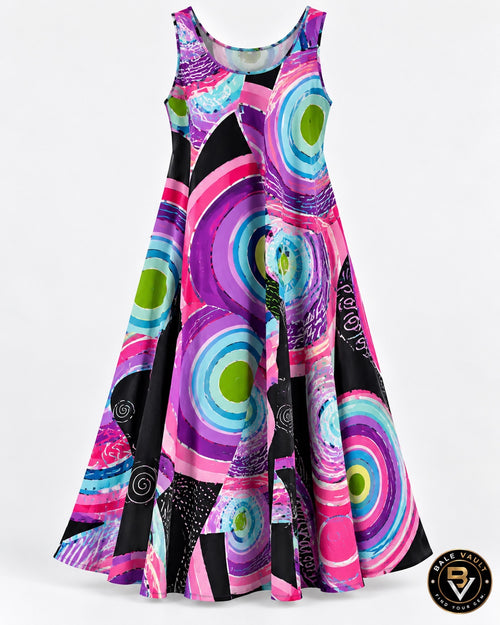 Bale Vault pink purple abstract print dress