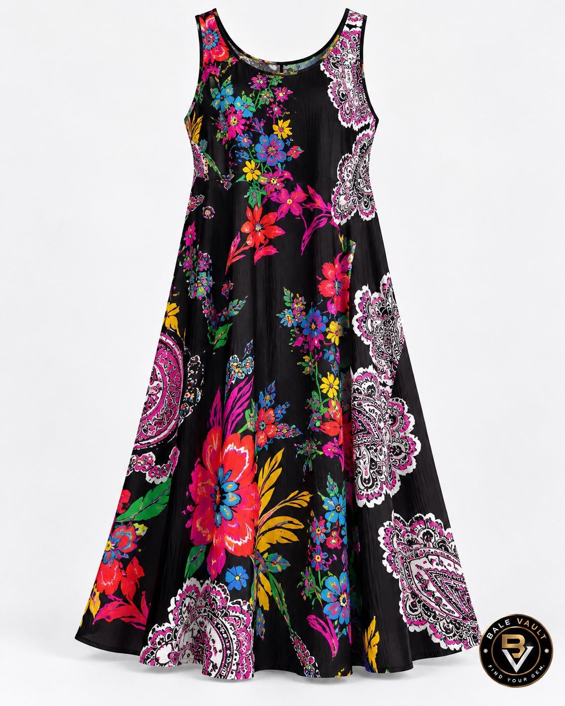 Bale Vault black multicolour floral paisley dress