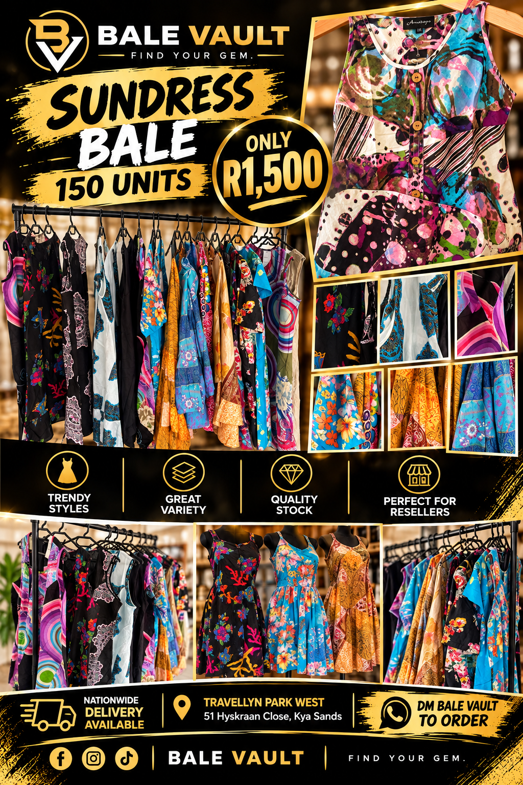 Bale Vault sundress bale: 150 assorted dresses, R1500